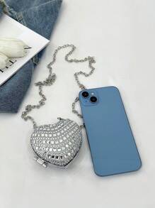 1PC Girls Mini Messenger Bag, Fashion Diamond Handmade Bag Messenger Bag New European And American Retro Popular Lipstick Bag Love Messenger Bag, Suitable For Middle School Students And Teenagers, Going Out Shopping, Travel Daily Match, Suitable For Shopping Daily Use. - Multicolor - View 11