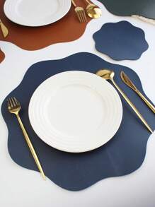 1 pieza/2 piezas Posavasos nórdicos redondos, manteles individuales, accesorios de cocina, manteles individuales para mesa de comedor, resistentes al calor, antiescarcha, manteles individuales occidentales antideslizantes y duraderos, resistentes al calor, lavables e impermeables para mesas de comedor, se pueden usar para decoración de fiestas, banquetes, protección de escritorios, adecuados para cenas a la luz de las velas y reuniones diarias.