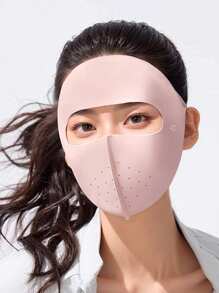 GOLOVEJOY 1 件装纯色多功能女士防晒全脸面罩，透气设计，带鼻孔，3D 结构造型，防尘，适合所有季节