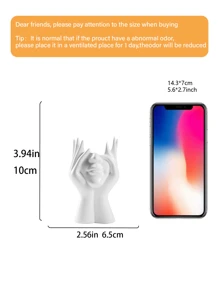 1pc Resin Art Pen Holder In Face-Holding Design - Elegant Home Decor Accent, Available In White, Golden, And Black - Perfect For Organizing Writing Instruments, Pens For Writing - Multicolor - View 2