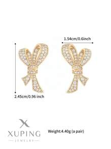 XUPING JEWELRY 1 par de aretes elegantes y lujosos diseñados por Xuping, adecuados para vestidos de fiesta y eventos para mujer, regalo para días festivos