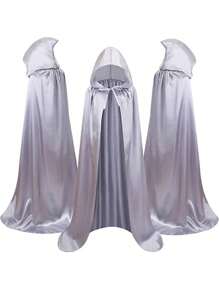 万圣节连帽斗篷披风，单层，尺寸可选120厘米/150厘米/170厘米/195厘米/215厘米，适合成人扮演女巫、吸血鬼、巫师、恶魔等角色，可用于万圣节、化装舞会、派对、夜店等场合。 - 彩色 - 查看 12