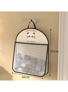 1pc Hanging Mesh Storage Bag, Polyester Breathable Washable Laundry Organizer Bag, Wall Mounted Undergarment & Sock Sorting Bag, For Bathroom, Bedroom, Home Use