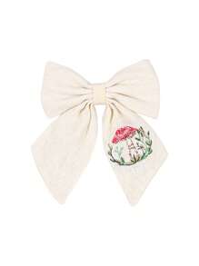 1 pieza Pinza de pelo con lazo bordado personalizado para niñas, lazos de pelo bordados con nombre personalizado, pinza de pelo con lazo de flor bordado, adecuado para decoración diaria del cabello, regalo para niñas, multifuncional, ornamental, grabado, letra, elegante, lindo, colorido, kawaii, adorable, casual, único, personalizado, regalos para bebés, lindos, familia, amigos, hija, hijo, ella, para el Día del Niño, vacaciones de primavera