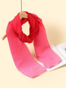 1 Pc Bright Watermelon Color Gradient Scarf For Women, Beach Vacation Scarf Sunscreen Scarf, Clothing Accessories - A - View 3
