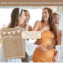 50 件派对丰盛淋浴游戏，妈妈或爸爸谁游戏，有趣的活动卡，性别中立，淋浴创意，