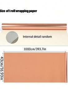 1卷哑光金属质感包装纸，玫瑰金纯色纸，礼品包装纸，完美适用于婚礼、情人节、生日、圣诞节、DIY花束、金属圣诞礼品包装纸、DIY圣诞装饰（配件）、纯色图案、哑光包装纸、万圣节、感恩节、秋季、冬季 - 玫瑰金 - 查看 10