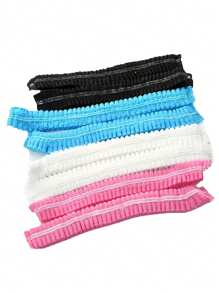 100/50/20pcs, Pink Disposable Non-Woven Caps, For Artistic Makeup, Eyebrow Microblading, Tattoo Supplies, Shower Caps, Elastic Shower Hair Caps, Waterproof Salon Styling Caps, Hair Treatment Caps, Hotel Hair Caps, Multiple Options, Valentine's Day Party, Home Decor, Home Gifts - Pink - View 4