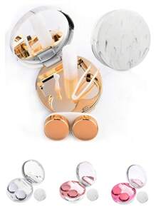 XIANG YU Contact Lenses Companion Cases Portable Marble Contact Lens Cases Doublet Boxes Plastic Multi-Color Glasses Cases Eye Contacts Contact Lenses For Eyes Colored Contactsmakeup