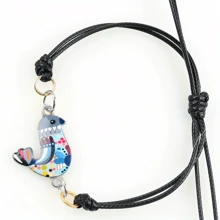 1 pieza/5 piezas Pulsera colgante de pollo miniatura colorido, elegante vintage con tema animal, hecho a mano con cordón de plástico tejido, tamaño ajustable, adecuado para uso diario y fiestas, regalo para amantes de los animales, se puede dar a familiares o amigos