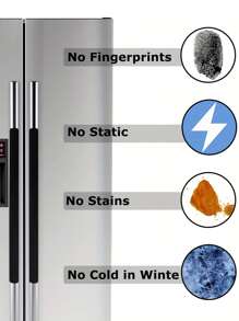 2Pcs Double-Door Refrigerator Oven Handle Gloves, Oven Microwave Handle Gloves, Non-Slip Anti-Oil Warm Refrigerator Door Handle Gloves, Refrigerator Oven Handle Velvet Protective Cover, Hook And Loop Handle Gloves