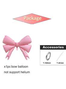 1/3 Unidades Globos con lazo rosa, decoraciones de fiesta con lazo rosa para decoración de cumpleaños rosa, globos gigantes de lámina para decoración de boda, compromiso, despedida de soltera
