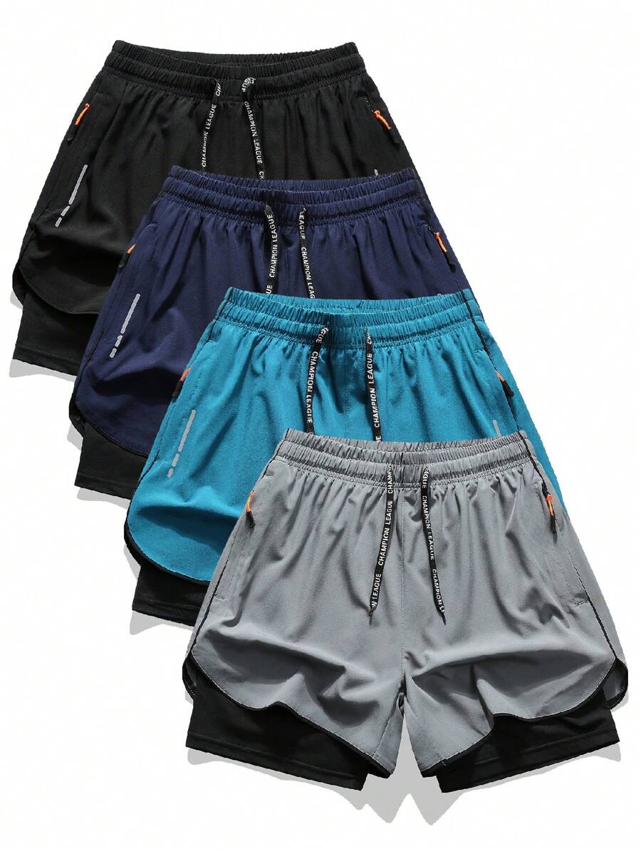 3 英寸男士户外运动跑步短裤，夏季马拉松训练吸湿排汗仿丝衬里健身裤