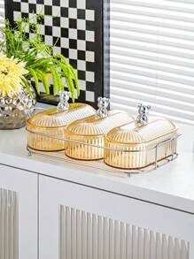 1pc High Quality Storage Box, Home Fruit Plate, Living Room Tea Table Dried Fruit Box, Minimalist Stylish Candy Box With Lid, New Year Supplies, Home Organization & Storage, Party Decor, Room Decoration