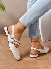 女式新款平底舒适百搭软底双带加大码乐福鞋