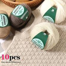 10pcs Australian Wool Yarn [About 500g/10 Balls Per Pack], Moderate Thickness, Easy To Weave, Soft And Warm, Suitable For Crochet Sweaters, Jackets, Vests, Shawls, Scarves, Hats And Various DIY Knitwear