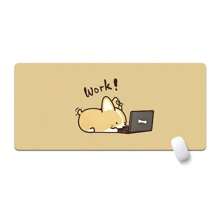 纯黑色鼠标垫游戏办公加厚鼠标垫大号桌面垫加密防滑超大 - Corgi Works 90x40cm - 查看 4