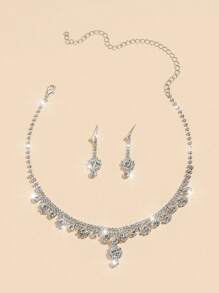 1 Set de Joyería Bohemia de Piedras Rhinestone con Garra y Cadena para Boda, Fiesta Nupcial y Medio Oriente