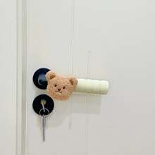 zootime 1 pieza Funda para perilla de puerta con diseño de oso de peluche en color caqui/marrón/beige, estilo sencillo e inspirador, gruesa, anti-colisión, anti-estática, adecuada para dormitorio, sala de estar, guardería, decoración de jardín