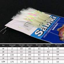 5 件/袋碳钢鲭鱼羽毛鲈鱼鳕鱼诱饵海钓夜光鱼钩三重诱饵鱼线