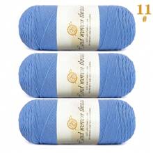 Set de 3 ovillos de hilo 100% acrílico suave y cómodo de 5 hebras [1 paquete de 570g/3 ovillos] adecuado para tejer a crochet mantas DIY, ropa, bolsos, pantuflas y otras manualidades