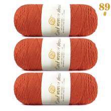 Set de 3 ovillos de hilo 100% acrílico suave y cómodo de 5 hebras [1 paquete de 570g/3 ovillos] adecuado para tejer a crochet mantas DIY, ropa, bolsos, pantuflas y otras manualidades