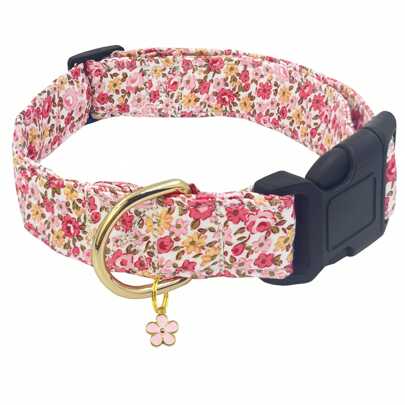 Colliers de chien floraux mignons avec un petit charm de fleur pour chats femelles et mâles, chiots, petits, moyens et grands chiens