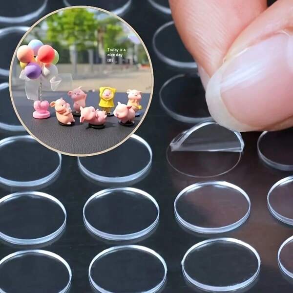 50pcs/100pcs/200pcs Transparent Damage-Free Adhesive Stickers, 0.79/0.39 Inch Round Double-Sided Tape, Suitable For Car Accessories, Home Decor Fixation Mother's Day Flowers, Personalized Gifts For Mom, Last Minute Gifts, Mother's Day Ideas, Mothering Sunday Gifts, Handmade Cards For Mum, Best Mother's Day Gifts Under $50