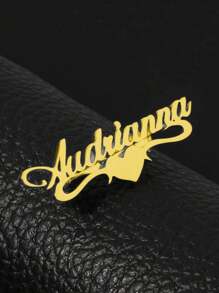 1pc Customized Gold Stainless Steel Name Initial Pin Brooch - Elegant Personalized Letter Pin Brooch, Suitable For Business Or Casual Wear, Unique Shirt Decoration, Ideal Gift For Christmas And Halloween, Best For Christmas