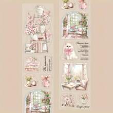 1 rol PET waterdichte stickertape, comfortabele woondecoratietape, doe-het-zelf notitieboek, laptop, waterfles, telefoonhoesje decoratie, vakantie- en verjaardagskaart cadeaudecoratie