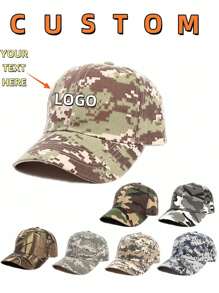 Custom Logo/Text Camouflage Hat; Four-Season Baseball Cap; Outdoor Sports Curved Brim Cap; Travel Sun Hat; Anniversary Gift, Birthday Gift, Wedding Gift, Valentine's Day Gift, Mother's Day Gift, Father's Day Gift, Gift For Best Friends, Thanksgiving Gift, Christmas Gift - Camouflage Baseball Cap - View 8