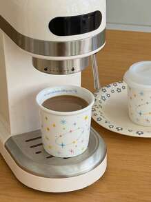 Tasse avec design mignon d'étoiles, tasse à café portable avec poignée, tasse de couple avec motif attrayant du ciel étoilé, tasse à eau en céramique