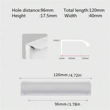 1pc Modern Simple Aluminum Alloy Hidden Furniture Cabinet Door Handle Side Installation Without Drilling Installation Wardrobe Cabinet Drawer Handle Furniture Hardware