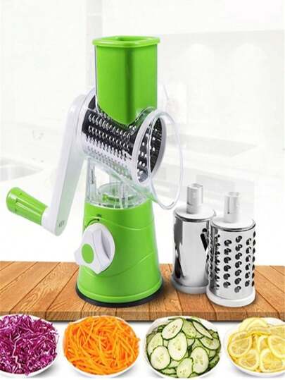 Cortador De Verduras Con Manivela Manual, Rallador De Frutas Giratorio, Cortador Triturador, Accesorio De Cocina Para El Hogar