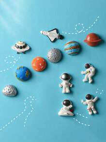 6pcs/Set Space Series Astronaut, Spaceship, Flying Saucer Refrigerator Magnets, Astronaut Creative Home Decor Magnets