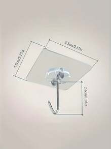 20pcs Strong Adhesive Clear Wall Hooks - Casual Style, Easy To Install, No Drilling Required, Plastic Heart Shaped Utility Hooks For Kitchen And Bathroom Bathroom Organizer Bathroom Decor Fall Decor Back To School