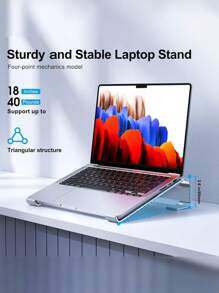1pc Aluminum Laptop Stand, Portable Laptop Cooling Holder, Comfortable & Sturdy, Stylish Design, Fits For Various Laptop Sizes