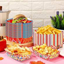 嘉年华纸质食物托盘马戏团小吃托盘马戏团派对装饰品烧烤爆米花热狗船万圣节生日嘉年华主题派对用品 - 彩色 - 查看 1