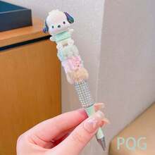 Sanrio Neutral Pen: Hello Kitty Cartoon Crystal Rhinestone Ball Pen, My Melody Cute Plush Sparkling Automatic Pencil, Kuromi Fantasy Anime Theme Rotary Pen, Pochacco 0.5mm Planner Pen, Cinnamoroll Kawaii Writing Pen, Rollerball Pens, School Stationery Essential