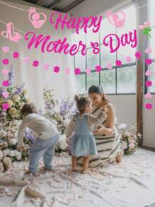 1pc Premium Happy Mother's Day Banner - Perfect For Party Decorations & Celebration Background
