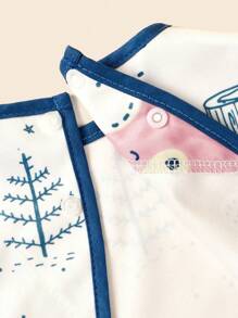 1 件可爱印花图案婴儿围兜，耐污易清洗无袖围兜