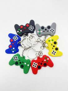6pcs/Set Creative Game Controller Shaped Keychain With Pvc Dropping Glue Design, Soft Rubber Keyring For Car Accessories Casual Souvenir Bag Charm Backpack For School Cute Goth Y2k Halloween Accessories Teachers Day Christmas Gift Ideas Bag Lanyards With Id Holder Car Accessories Bag Charms - Multicolor - View 7