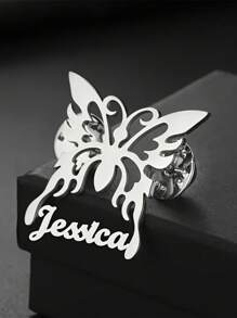 Broche de mariposa personalizado con nombre - Broche elegante de acero inoxidable chapado en oro de 18K, regalo perfecto de cumpleaños y Navidad para mujeres, madres, esposas