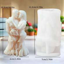 1 pieza Molde de silicona para velas del Día de San Valentín, molde de fundición de adornos con pareja abrazando y besando, molde para manualidades con resina y yeso para decoración del hogar y regalo