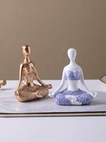 1pc Modern Luxury Nordic Style Resin Yoga Girl Decoration, Abstract Sculpture Statue, Suitable For All Room Types, Can Be Used Indoors And Outdoors - No Electricity Required Best Gifts Birthday Graduation - Multicolor - View 10