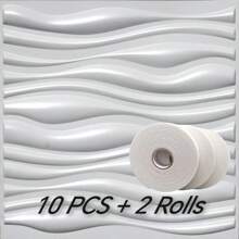NKEN Panouri de perete 3D artistice cu model liniar. 29,4 x 29,4 cm, alb mat/negru. Material, inodor, ușor, ușor de instalat, rezistent la foc, impermeabil și la umezeală, potrivit pentru decorarea pereților în case, camere, băi, dormitoare și camere de zi. Ziua Mamei.