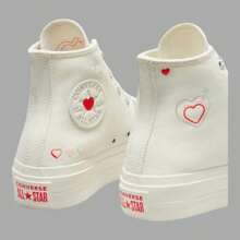 Tenis Converse Ctas Blanco/Corazones Para Mujer Casual - Blanco - Ver 8