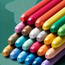 6pcs Chalk + 1pc Chalk Holder / 12pcs Chalk + 2pcs Chalk Holder / 24pcs Dustless Chalk + 3pcs Chalk Holder, Water-Soluble Bright Color Chalk Suitable For Teaching, Painting, Blackboard, Presentation,School Supplies,Back To School
