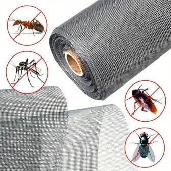 1 st Nano PPT zelfklevend anti-muggennet, onzichtbaar vliegengaas, anti-insectengaas met hoge dichtheid, onzichtbaar anti-stofnet, doe-het-zelf vliegengaas
