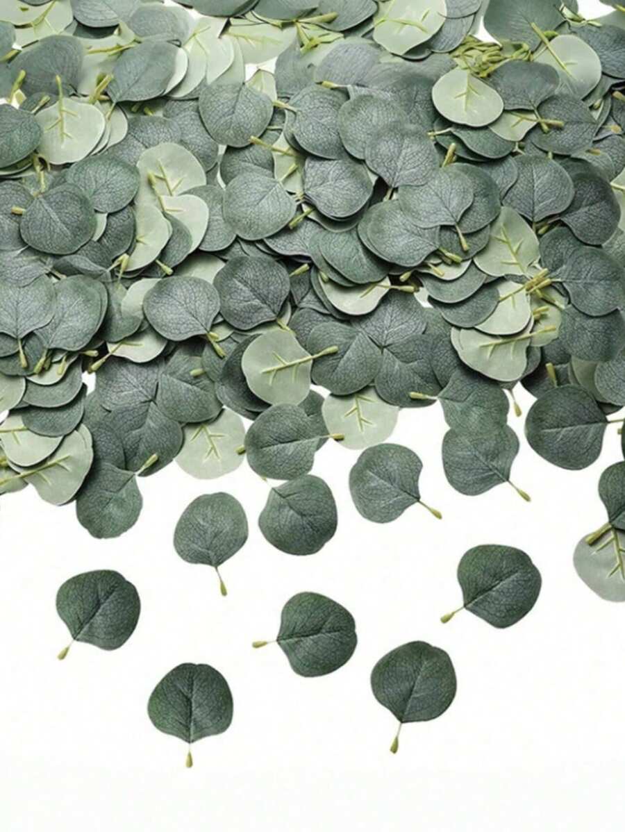 10/100pcs Artificial Eucalyptus Leaves For DIY Crafts, Suitable For Wedding Bouquets, Party, Garden, Tabletop Decoration, Rustic Wedding Decor, Home Decor, Forest Fairy Theme Decoration - Multicolor - View 1